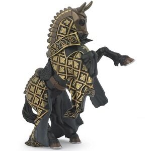Dark Knight Horse Figurine - Hand Painted Weapon Master Bull Steed Toy -‎ Papo